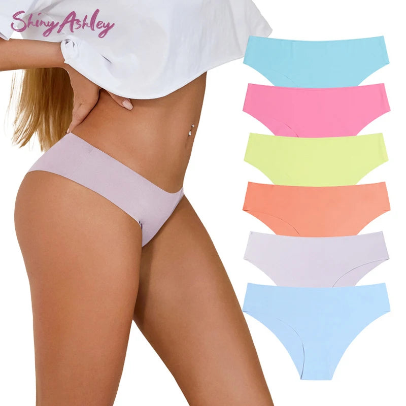 Comfortable Panties Invisible Soft Stretch Bikini Quick-Dry Seamless Hipster Underwear Ice Silk Women's Underwear