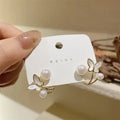 AA00333 Fashion Butterfly Earrings Alloy Pearl Earrings Simple Jewelry Accessories Gifts 2 Kinds Wearing
