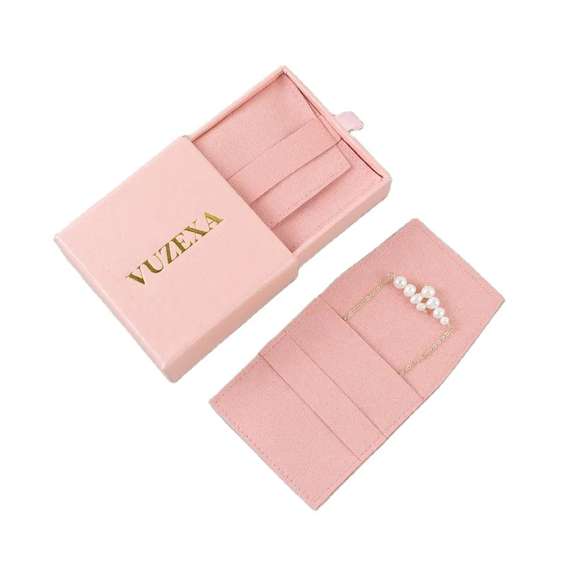 Luxury Microfiber Jewelry Pouch with Envelope Flap Custom Logo Suede Packaging for Elegant Jewellery Storage