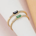 Minimalist 14k Gold Plated 925 Sterling Silver baguette Engagement Ring Wholesale