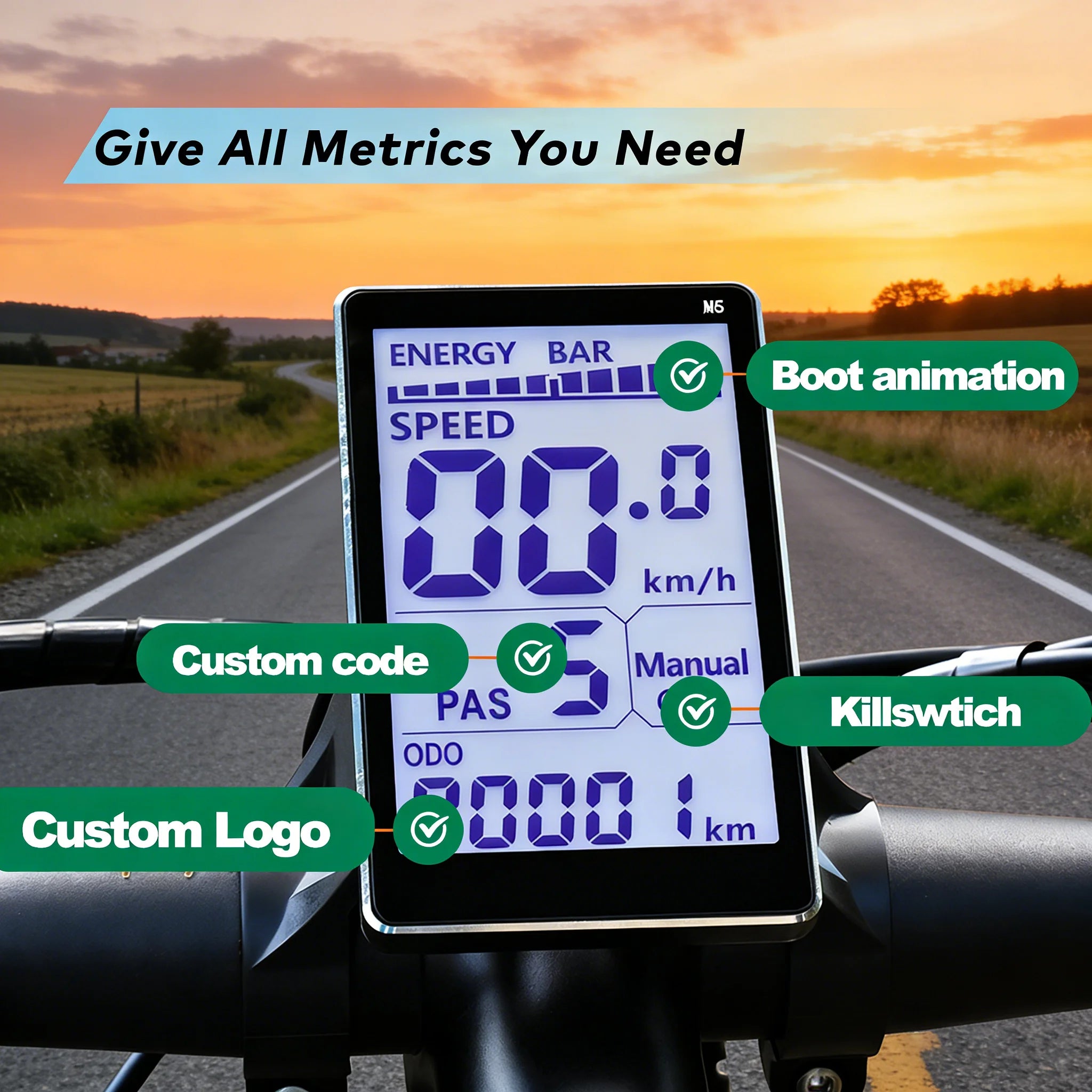 High-Resolution LCD Display Bicycle Computer Waterproof Easy-to-Use Interface Tracks Speed Distance Ride Time Electronic Smart