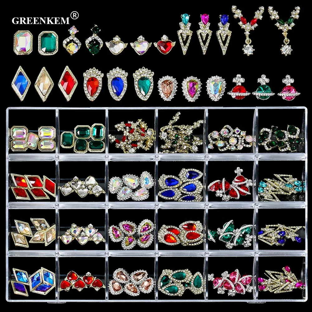 New 3D Designer Luxury Zircon Crystal Rhinestone Butterfly Diamond Jewelry Designer Nail Charms Metal Alloy Charm for Nails
