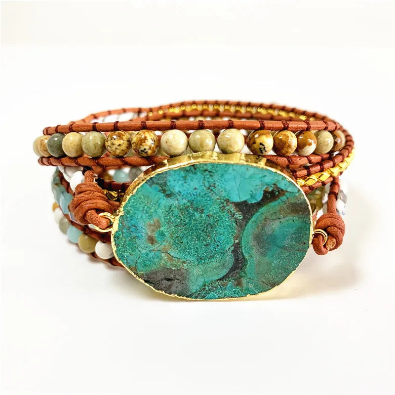 2020 New Trendy Bohemia Stone Bracelet Natural Charm Bracelet Multilayer Braid Bracelet