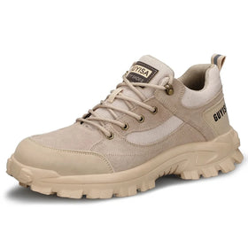 GUYISA Women Safety Shoes Soft Suede Leather Rubber Outsole Steel Toe Safety Shoes