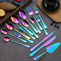 Luxury Household Stainless Steel Party Buffet Dinner Serving Spoon Restaurant Fruit Fork Long Handle Ice Spoon