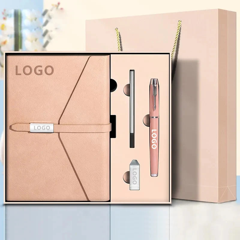 A5 Business PU Leather Notebook Gift Box Set High-grade Office Notepad Flash Drive Enterprise Annual Meeting Set 2023 New Agenda
