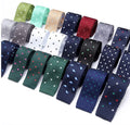 New Fashion Male Slim Polka Dots Mens Knitted Neck Ties Cravate Narrow Skinny Polyester Neckties for Men