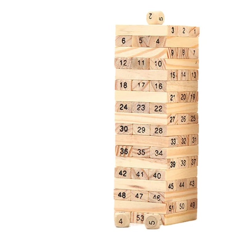 Wood Digital Block Building Blocks Children Assembling Toys Blocks Tower Stacking Game