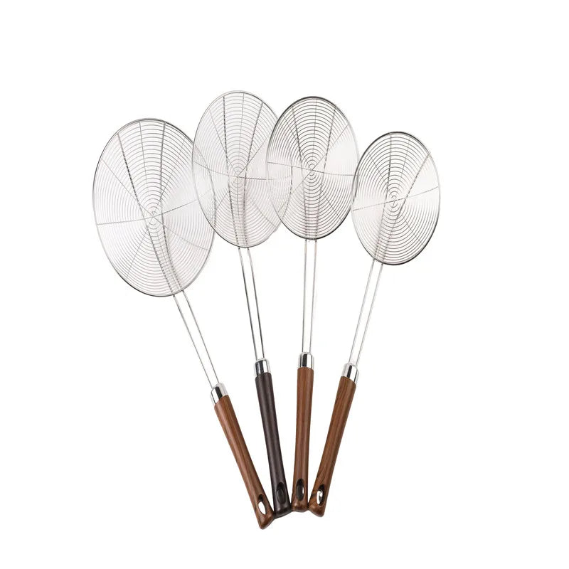 Wholesale Cheap but Luxury Kitchen Accessories Wooden Handle Spider Strainer Skimmer Spoons Ladle