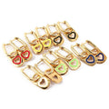 EM1149 Chic Fashion Colorful Nose Pig Huggies Rainbow Enamel Gold Plated Soda Pop Can Tabs Huggie Earrings