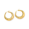 Titanium Steel High Polished Metallic Smooth 18K Gold Plated Hollow Earrings for Women Daily Wearing