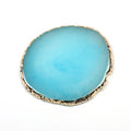Nail Tips Holder Gilt Display Plate Colorful Resin Stone Crystal Nail Art Resin Palette with Gold Rim