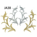 Hot Selling Embroidery Gold Silver Leaf Lace Applique Dresses Decorative Clothing Accessories