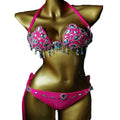 Factory Shiny Diamond Bikini Set Bling for Party Rave Clubwear Custom 2 Piece Hot Girl Club Dance Wear Luxury Swimwear