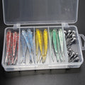 31pcs Mixed 7.5cm 2.3g on Sale Pvc Colorful Wobble Swimming Fork Split Tail Soft Bait Fishing Lures Sets With Box