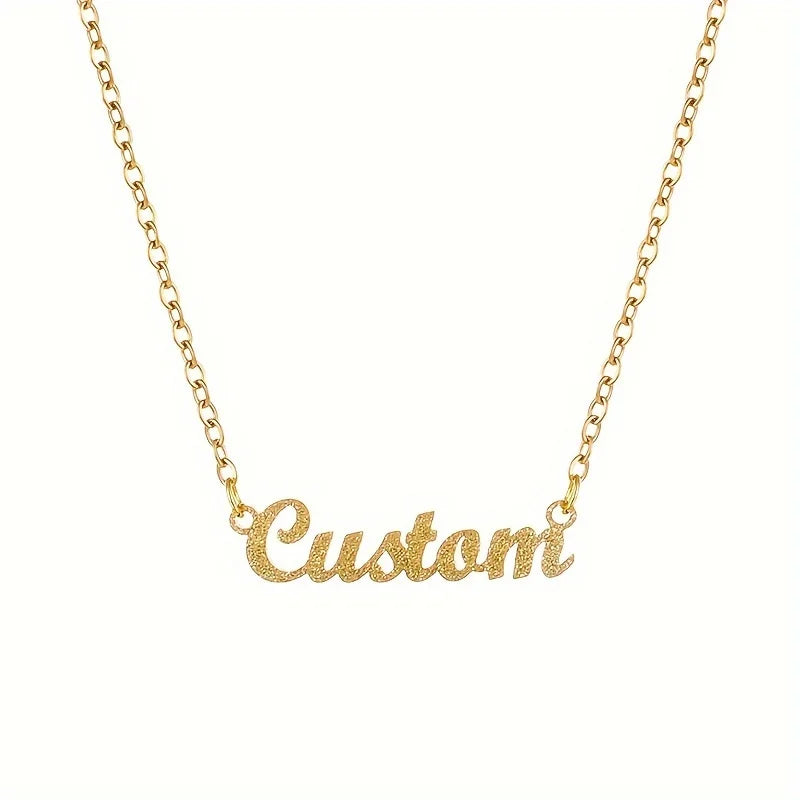 Fashion Any Personalized Name Necklace 18k Gold Over Brass Custom Made Any Name Necklace