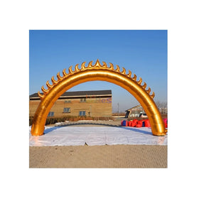Open-air Concert Stage Decorative Lighted Inflatable Flame Entrance Arch Inflatable Sun Flame Arch Gate for Promotion