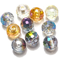 Zhubi 14mm Faceted Round Glass Beads for Jewelry Making Earth Ball Crystal Beads for DIY Making Bracelet