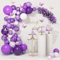 Purple Butterflies Balloon Garland Balloon Arch Kit Birthday Party Decorations Wedding Baby Shower Backdrop Decor