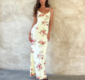 Enyami OEM ODM Summer Newest Bohemian Elegant Women Sleeveless Slip Printed Holiday Floral Pattern One Piece Maxi Dress