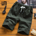 Liu Ming New Stylish 2025 Korean Fashion Summer Cotton Linen Beach Pants Straight Shorts for Men