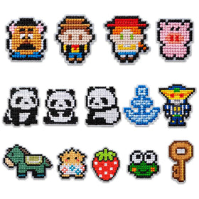 New Design Eco-Friendly PVC Iron On/Sticker Embroidered Cartoon Block Panda House Strawberry Key Patch for Clothes Bag