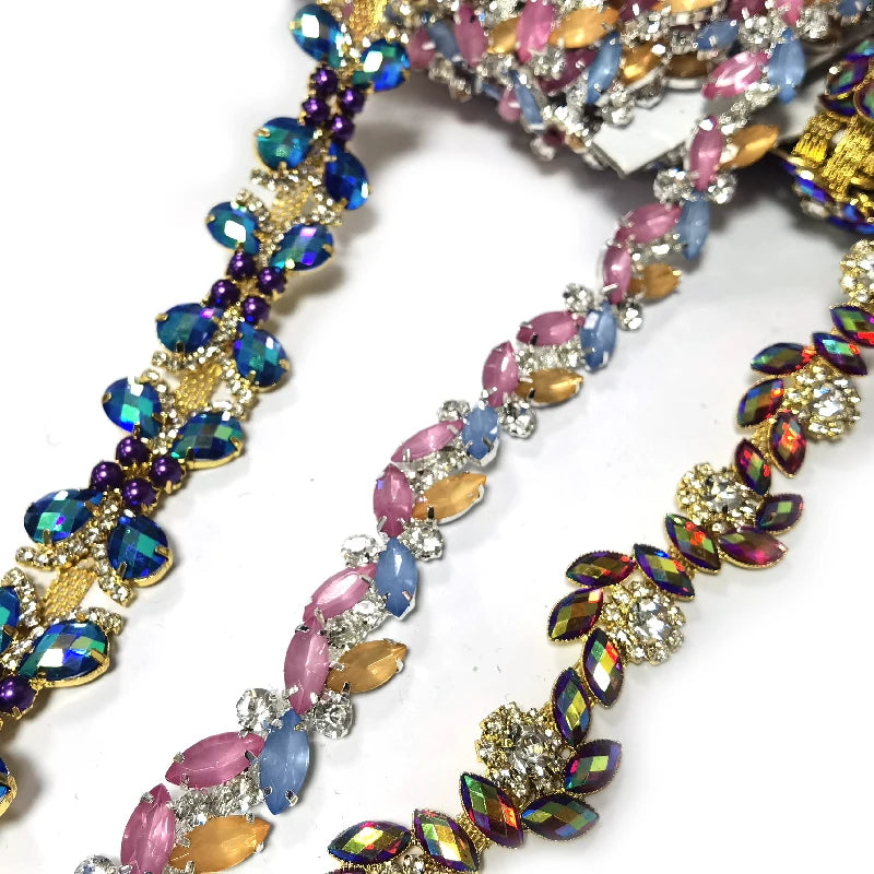 Top Quality Rhinestone Chain Trimming Bridal Sash Rhinestone Trim for Garment & Processing Accessories