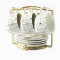 European Light Luxury Coffee Cup and Saucer Set Ins Hot Selling Afternoon Tea Cup Set with Saucer Gold Rim