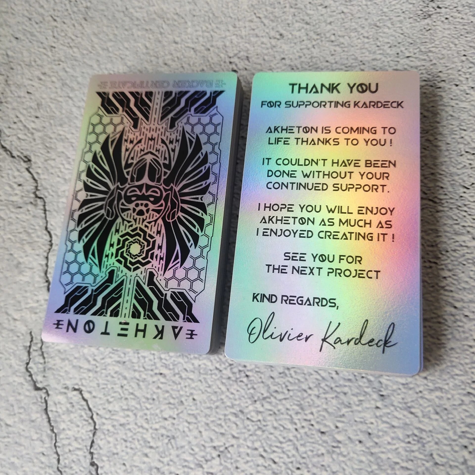 Cheap Holographic Laser Reflective Business Thank You Cards Custom With Logo