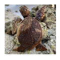 Hawaiian Turtle Wood Resin Hand Carved Turtle Statue Seaside Tropical Nautical Ocean Coastal Turtle Tortoise Indoor Home Decor