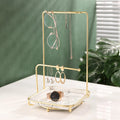 Nordic Style Natural Marble Stone Earrings Stand Displayer Jewelry Store Decorative Ring Holder Organizer Tray