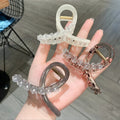 Summer clear Camellia Large Hair Claw Clips for Ladies Girls Hair Accessories