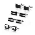 Ready to Ship Wholesale DIY Custom Chrome Plated Brass Cufflinks Set Luxury Men's Suit Gift