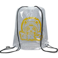 Custom Logo Printing Transparent Smooth PE Plastic Drawstring Backpack Draw String Pouch Gift Packaging Drawstring Bag