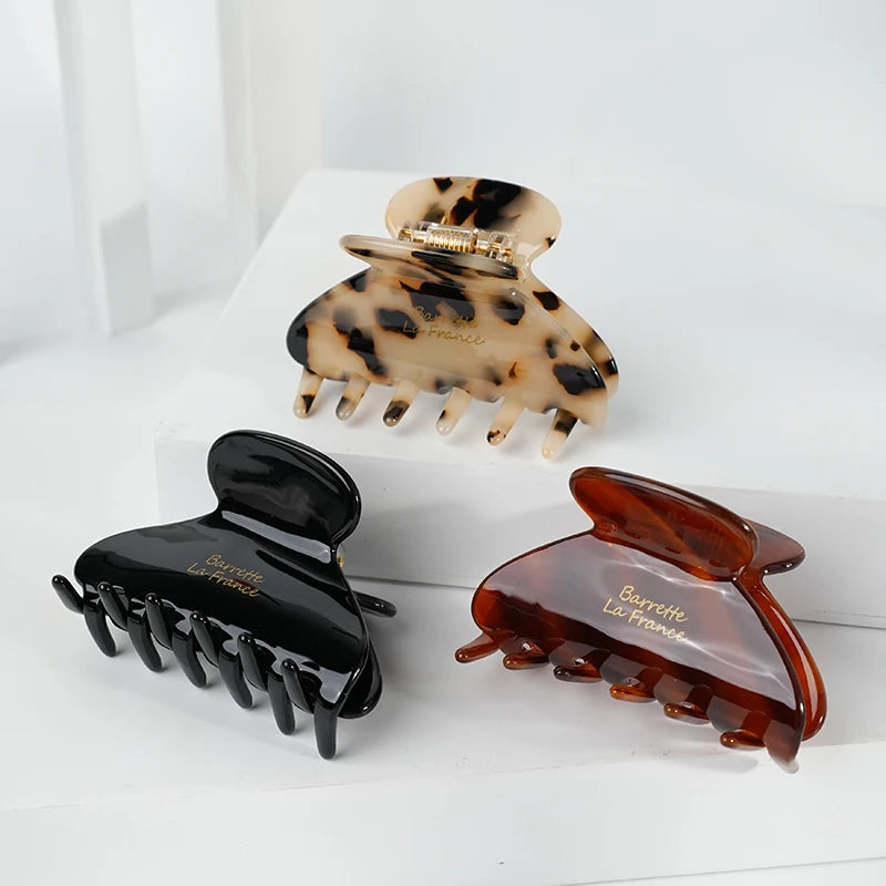 ZiTeng Korean Acetic Acid Hair Clip Simple Medium Size French Half Clip Shark for Girls Gold Standard