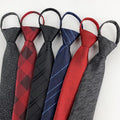Wholesale Neck Tie Lazy Adjustable Elastic Fashionable No Tie Zipper Slim Ties for Men Jacquard Necktie With Zipper