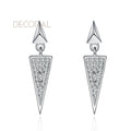 D Color Luxury Triangle Shape Trendy 0.19ct Moissanite Earrings 925 Sterling Silver Earrings for Women
