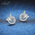 Silver 925 Original  Excellent Cut Total 0.6 Ct Pass Diamond Test Sparkling D Color Moissanite Stud Earrings Wedding Jewelry