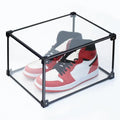 M Size Foldable Transparent Clear Stackable Drop Front Plastic Shoe Show Box Rectangle Magnetic Storage for Sneakers