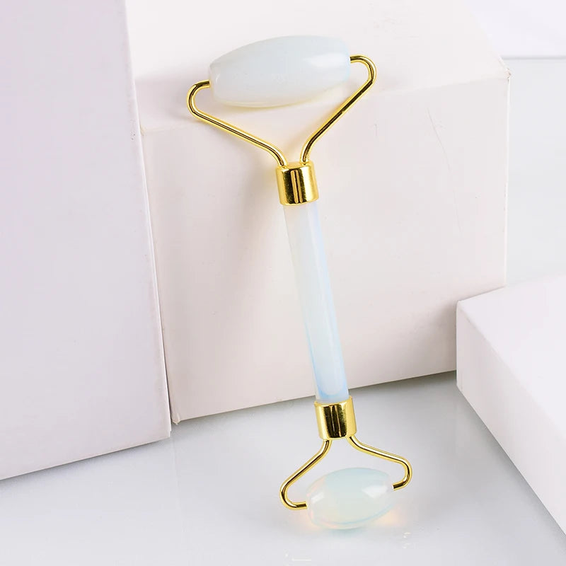 Diy Face Jade Eye Roller for Sleeping with Opalite Straight Handle Jade Roller and Gua Sha