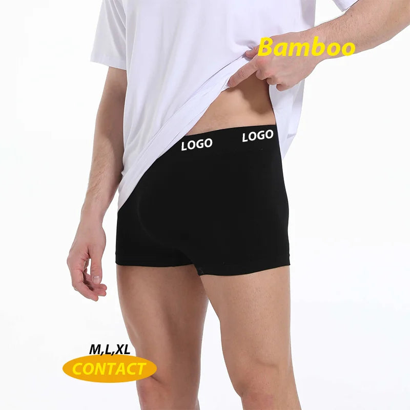 New Arrival Men's Mid-Waist Seamless Underwear Bamboo Fiber Boxer Briefs Antibacterial Men's Trunks
