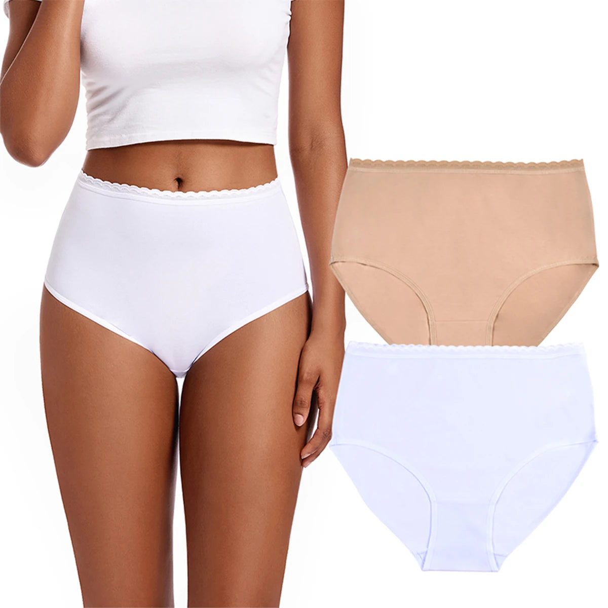 Ropa Interior De Algodon Comoda Mas El Tamano De Los Briefs De Gran Altura Mujeres Bragas Cotton Underpants Briefs