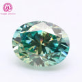 Yingma Oval Cut Loose Moissanite Stone Nature Colored Green Oval Moissanite Loose Diamond for Custom Jewelry