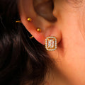 VIANRLA Stainless Steel CZ  Earrings No Fading Prevent Oxidation Prevent Allergies Simple Earring