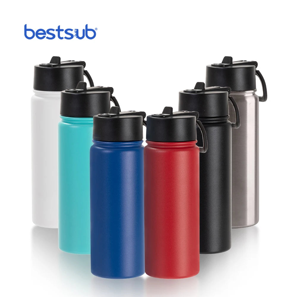 New Hot 18oz 22oz 32oz Double Wall Stainless Steel Insulated Sport Flask BPA Free Travel Water Bottle with Lid