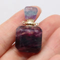 HZ Natural Quartz Healing Crystal Gemstone Reiki Fluorite Essential Oil Diffuser Perfume Bottle Pendant