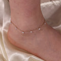 Dainty Jewelry Stainless Steel 18K Real Gold Cubic Zircon Anklets for Women Non Tarnish Hypoallergenic