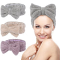 Hair Accessories Soft Carol Fleece Turban Bowknot Hair Band Custom Makeup Bow Spa Headband for Women