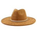 Wholesale Suede Top Leather Fedora Hat with Large Brim Winter Party and Business Appropriate for Men and Women
