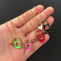 NZ1128 New Dainty Gold CZ Diamond Soda Tab Charm Necklace Jewelry for WomenEnamel Soda Pop Tab &Mini Heart Pendant Necklace MegaBDM